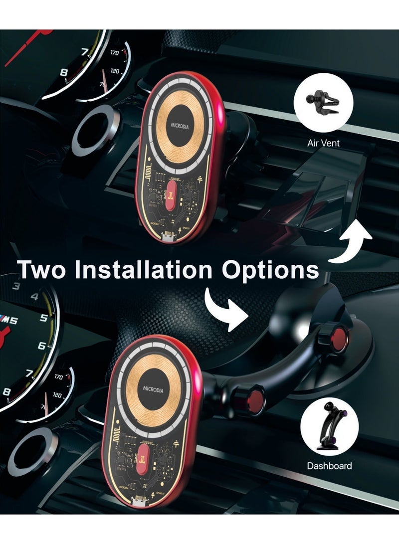 Microdia SNAPDrive Visi.Chiron 15W Wireless Car Charger w/Super Capacitor, Blue - Image 3